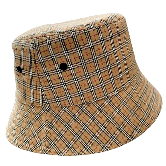 BURBERRY Cotton-blend Micro Check Bucket Hat In Traditional Burberry Pattern - Picture 3 of 16